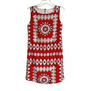 PEACH LOVE CALIFORNIA, TRIBAL PRINT SHIFT DRESS. SOFT, COMFORTABLE FIT. SIZE S